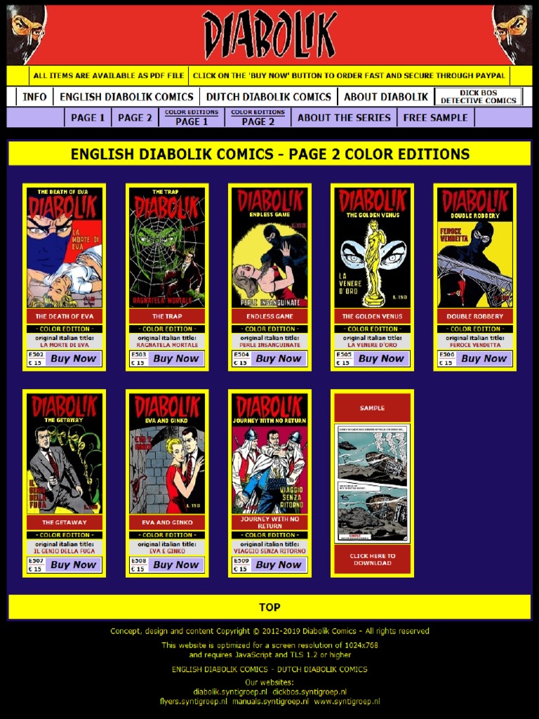 English Diabolik Comics In Color Page 2 Diabolik Comics Pdf