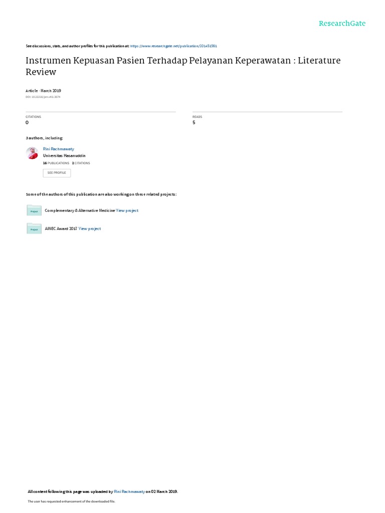 Patient Satisfaction Instruments in Nursing | PDF | Psychometrics ...