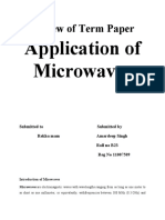 Review of Term Paper Application of Microwaves  SHAILESH TIWARI