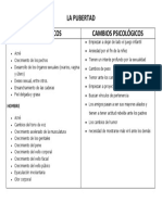 Cuadro Comparativo de La Pubertad