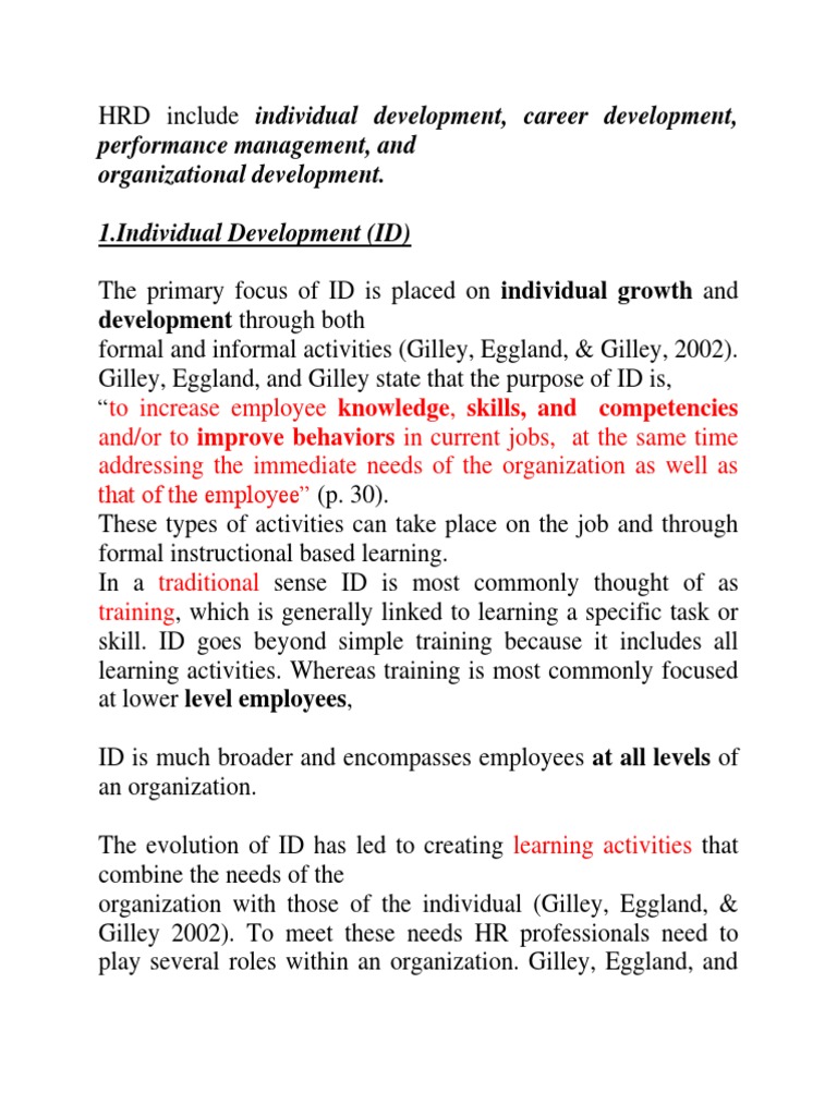 Key Components of HR Development | PDF | Human Resources | Performance ...
