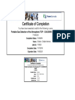 Certificado Portable Gas Detection
