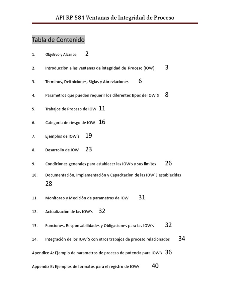 API RP 584: Ventanas de Integridad | PDF | Ingeniería de confiabilidad ...