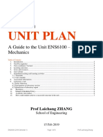 Unit Plan: A Guide To The Unit ENS6100 - Fluid Mechanics