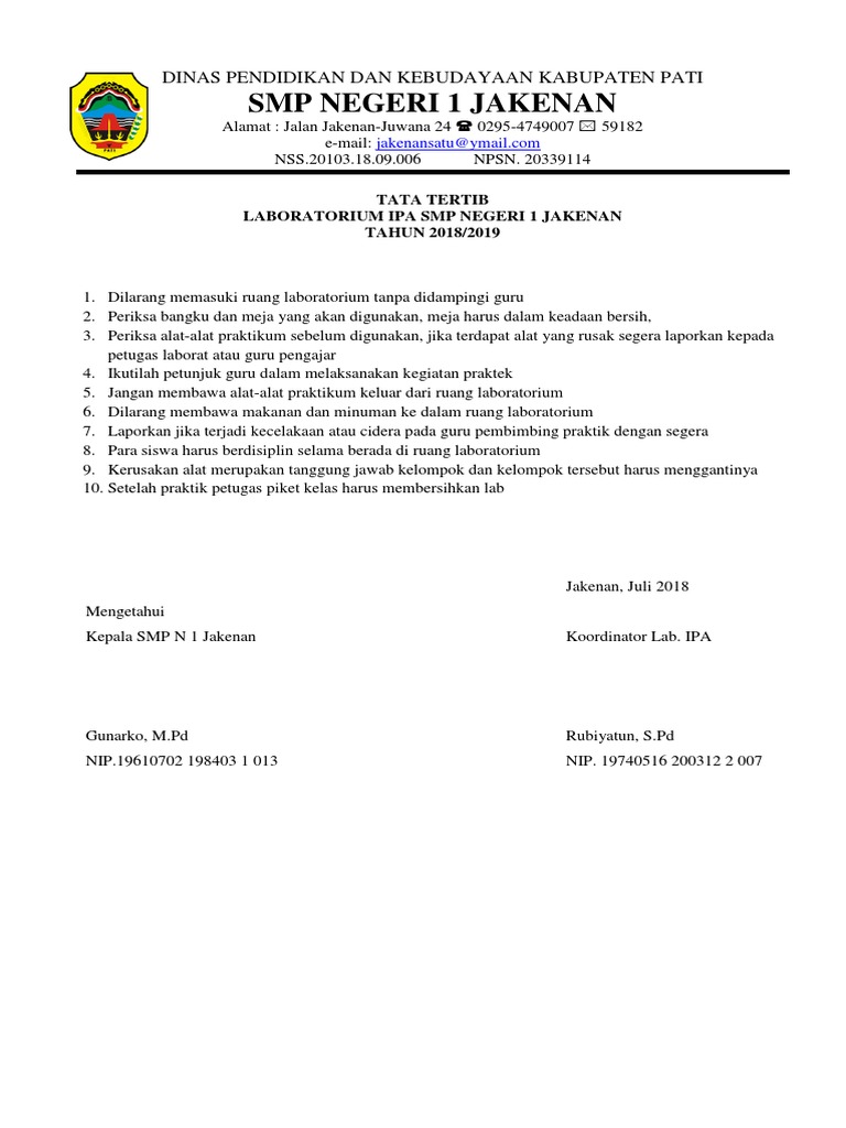Tata Tertib Lab IPA PDF