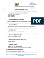 Material Safety Data Sheet