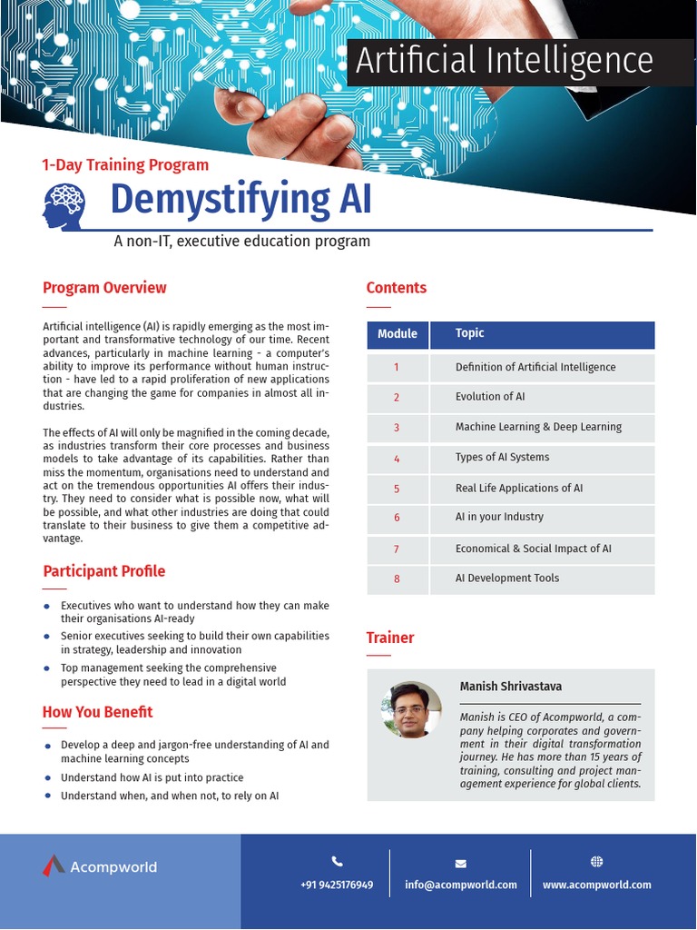 AI Training for Executives: 1-Day Program | PDF | Artificial ...
