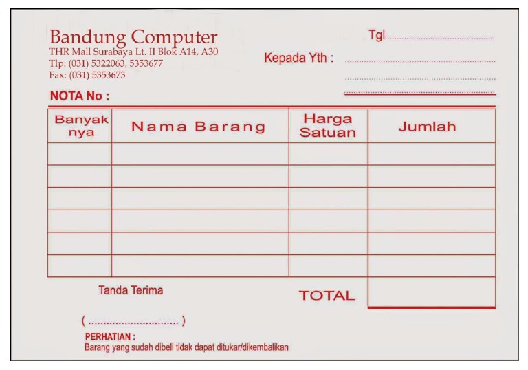 Contoh Nota
