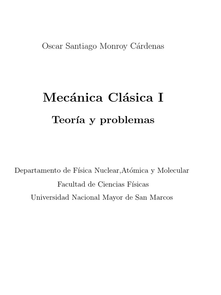 Mecanica Clasica I Impreso Pdf Pdf Impulso Mecanica Clasica