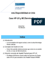 Alta Disponibilidad en Unix Caso HP-UX y MC/Service Guard