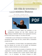 Reino Unido Tilda de Terroristas A Varios Ministros Libaneses