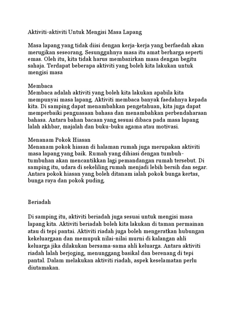 Aktiviti Masa Lapang Pdf