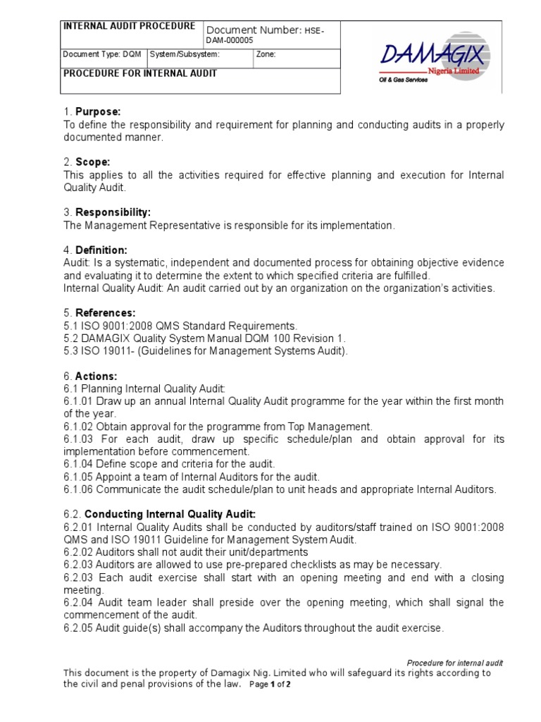 ISO 9001 Audit Procedure | PDF | Internal Audit | Audit