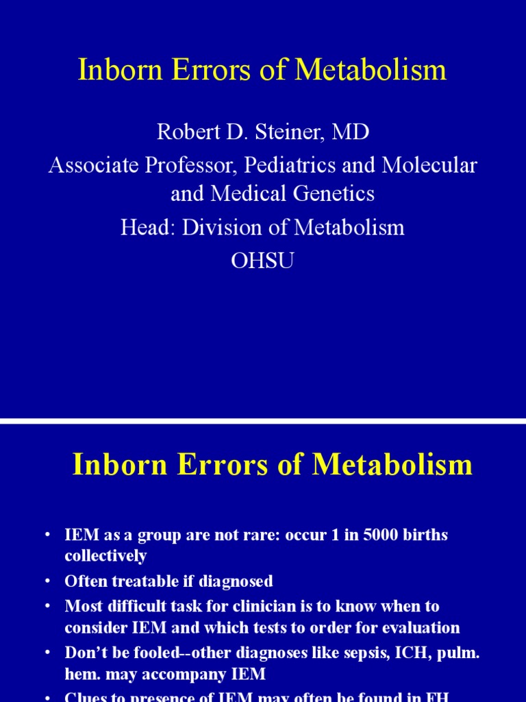 Inborn Errors of Metabolism in Infants | PDF | Metabolism | Biochemistry