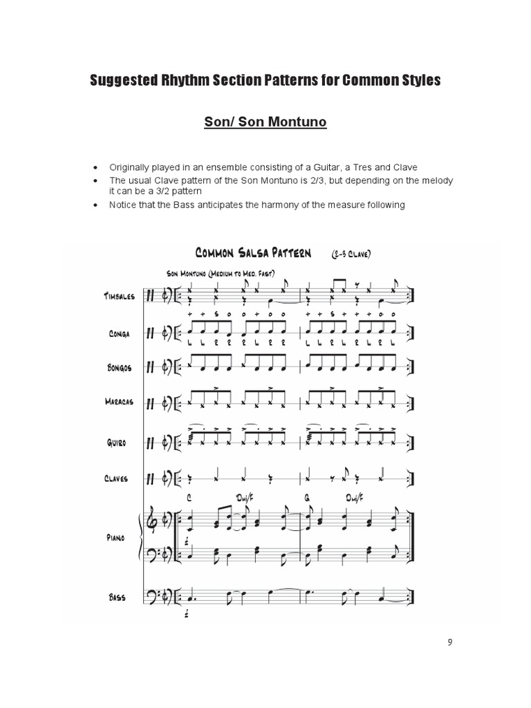 Son Montuno Rhythm Patterns | PDF | Art | Poetry