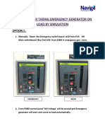 Procedure For Taking Emergency Generator On Load by Simulation