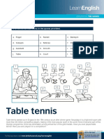 Table Tennis: 1. Vocabulary