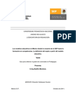 Tesis de Los Modelos Educativos en Mexico PDF