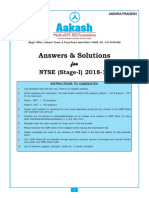 Solution - NTSE - (S-I) - 2018-19 - MAT - SAT - Andhra-Pradesh PDF