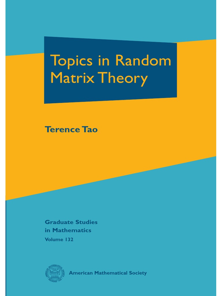 Topics in Random Matrix Theory | PDF | Probability Theory | Random Variable