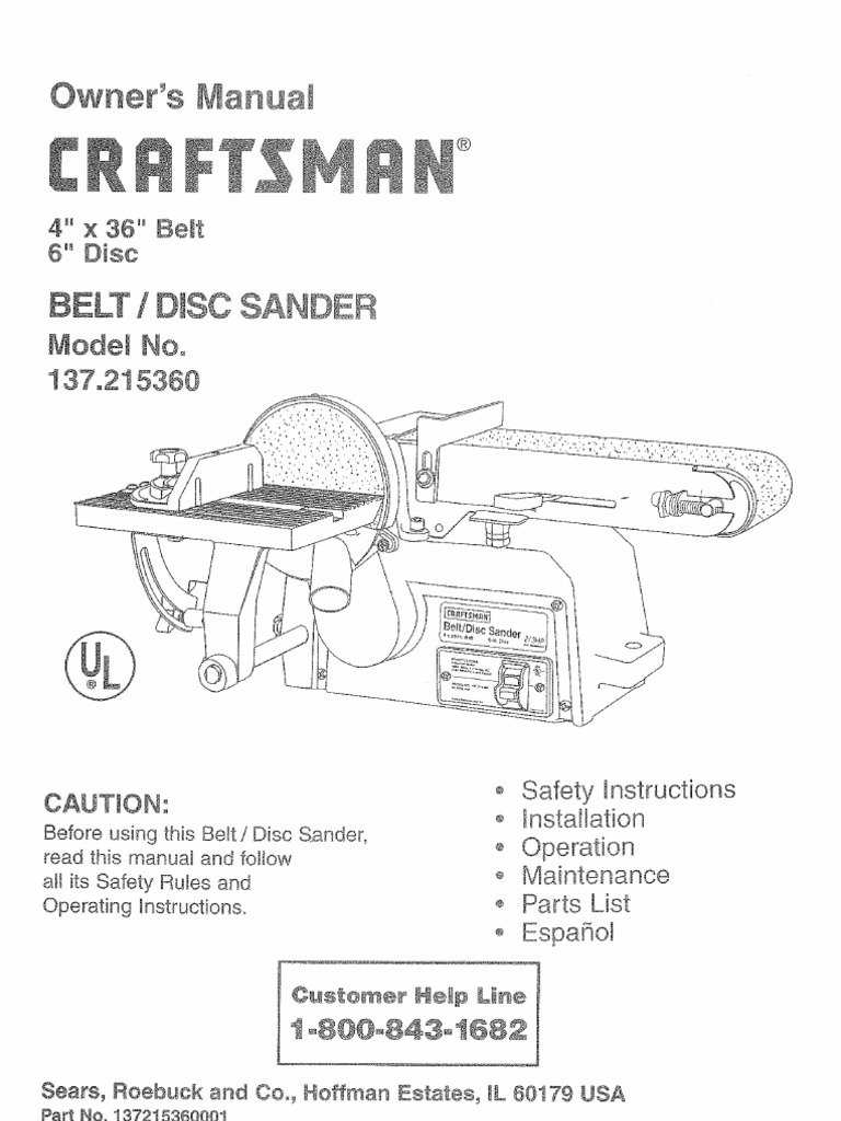 Belt.disc Sander Manual Screw Glasses