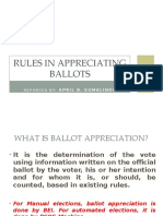 Rules in Appreciating Ballots