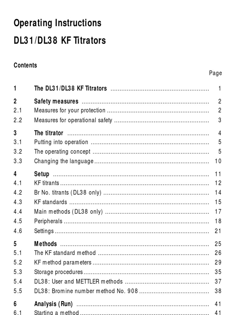 Manual DL31DL38 | PDF | Titration | Chemistry