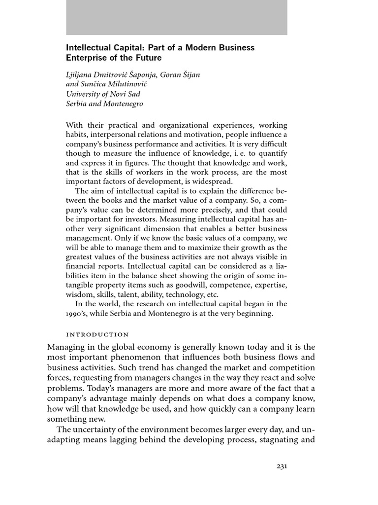 Intellectual Capital | PDF | Tacit Knowledge | Capital (Economics)