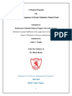 A Project Proposal On Portfolio Management of Kotak Mahindra Mutual Fund