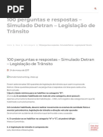 100 Perguntas e Respostas – Simulado Detran – Legislação de Trânsito