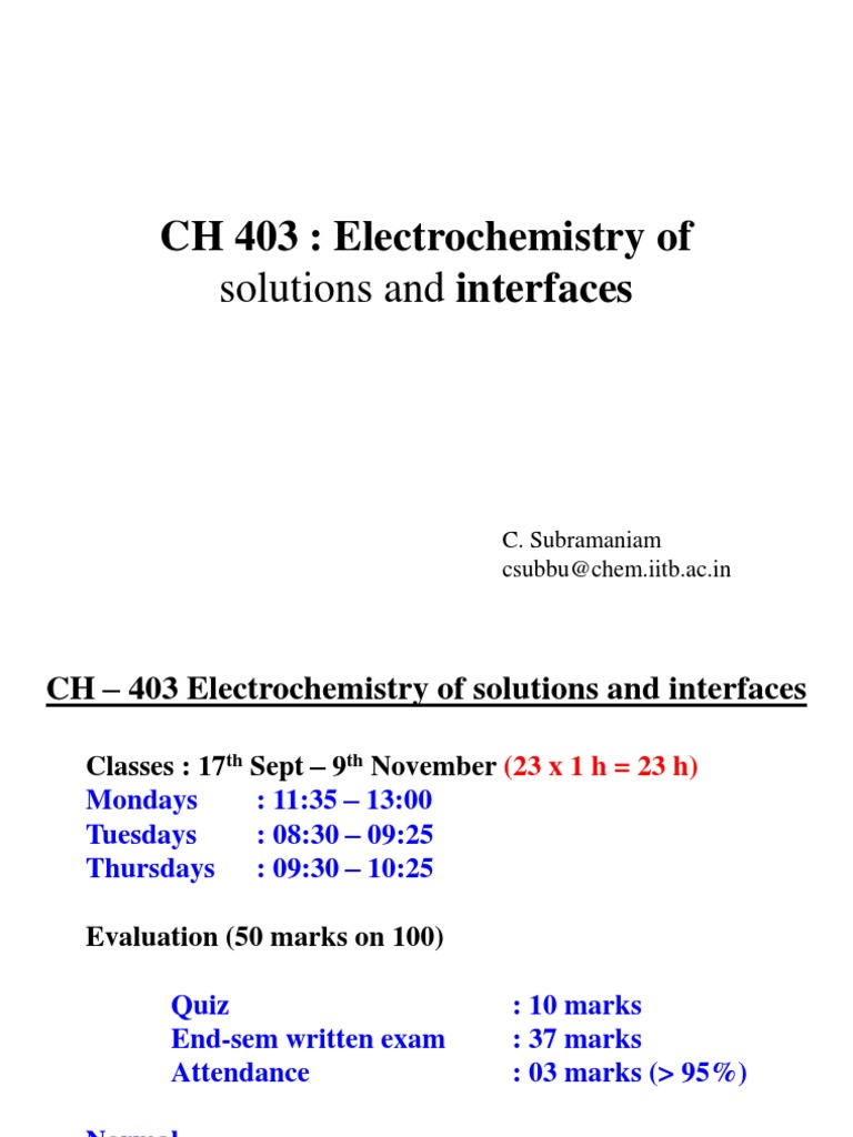 CH 403-1 | PDF | Electrochemistry | Physics