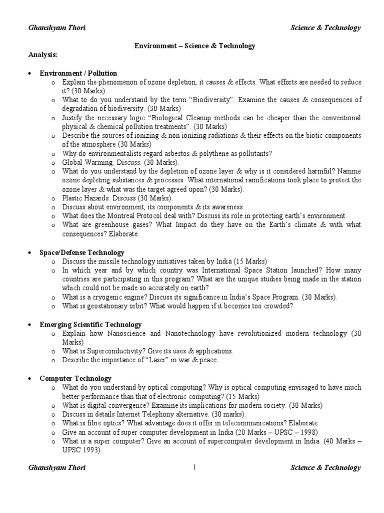 Environment - Science Technology PDF | PDF