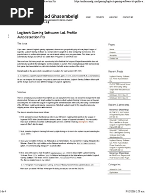 Logitech gaming software not detecting league of legends servers