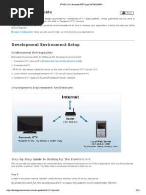Panasonic IPTV Apps Developers (HTML5)