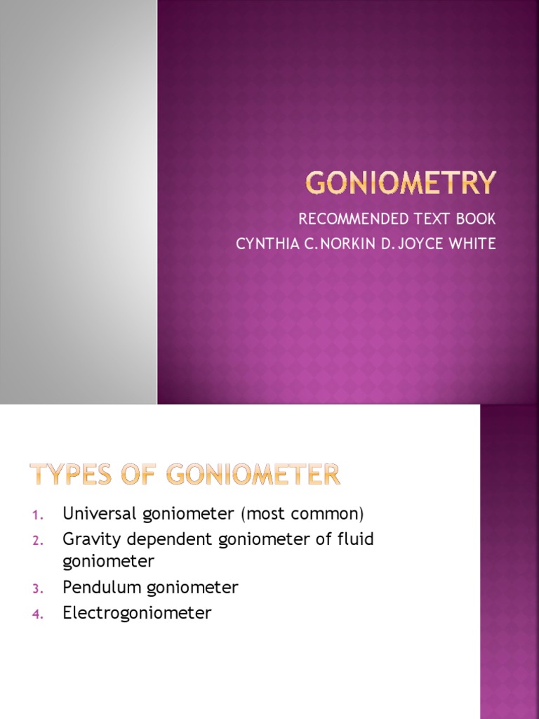 Lec6 Goniometry Pdf
