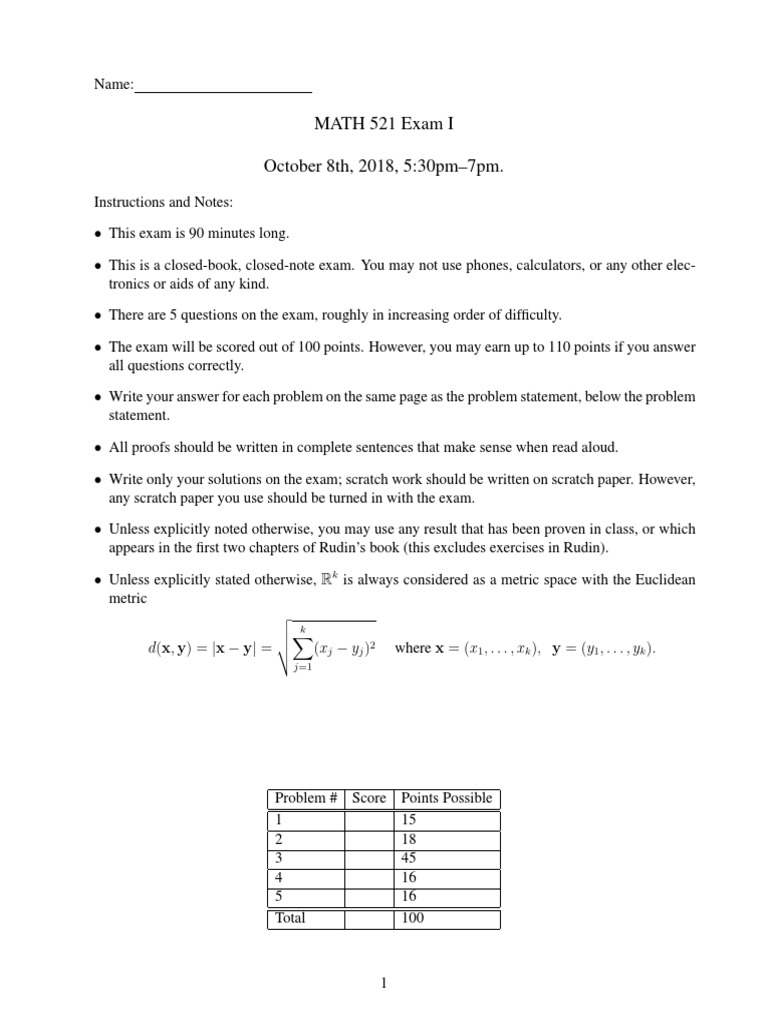 Math 521 exam i october 8th 2018 5 30pm 7pm pdf compact space