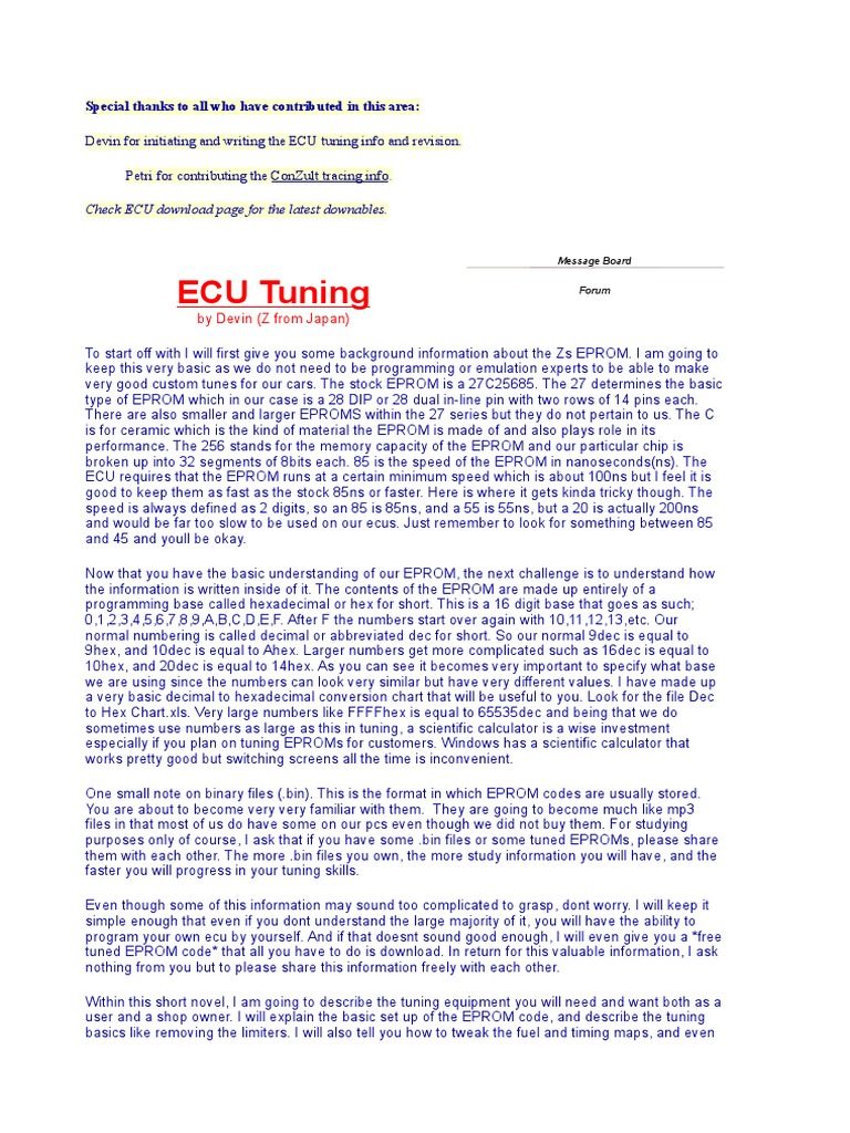 ECU Tuning: Check ECU Download Page For The Latest Downables | PDF ...
