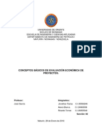 Conceptos Básicos de Evaluación Económica de Proyectos.