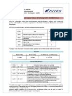 RITES Limited Engineers Recruitment March 2019