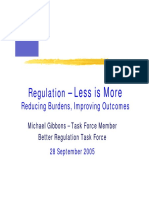 Regulation: - Less Is More