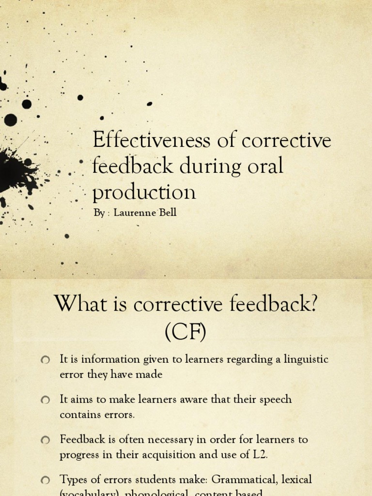 Oral Corrective Feedback Strategies | PDF | Second Language | Speech
