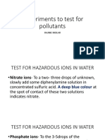 Experiments To Test For Pollutants