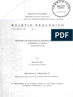 Boletin Geologico. Geologia de Parte de Los Departamentos de Antioquia y Caldas