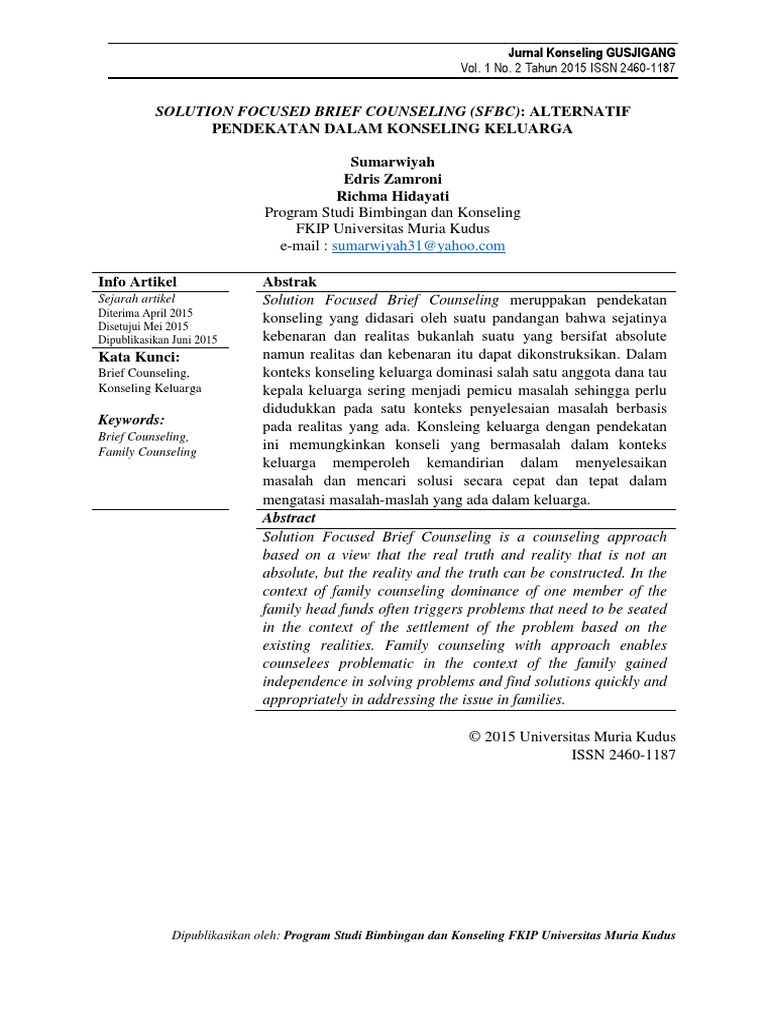 ID Solution Focused Brief Counseling SFBC A PDF | PDF