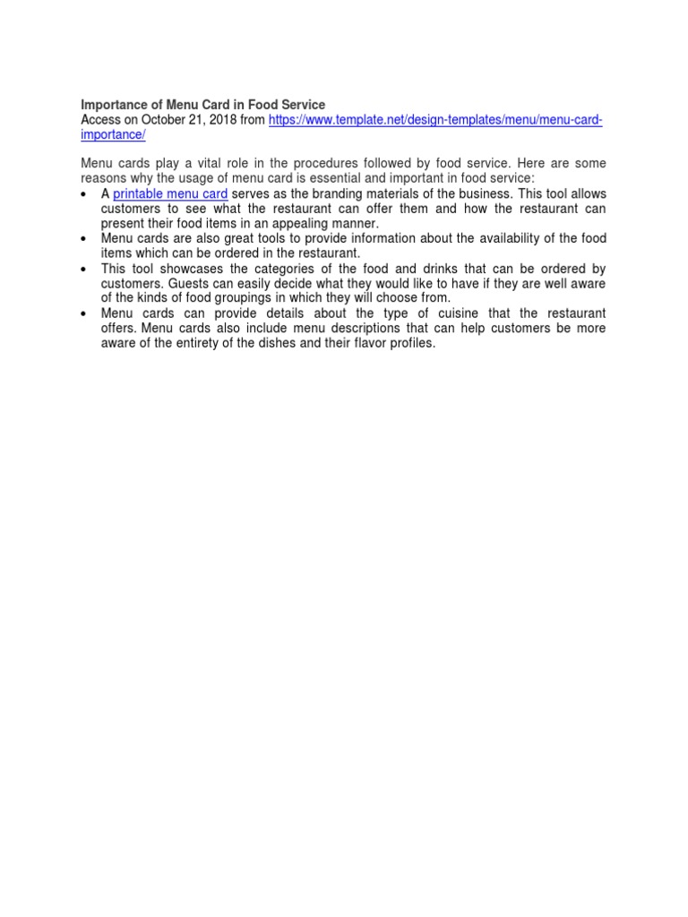 Importance of Menu Card in Food Service.docx