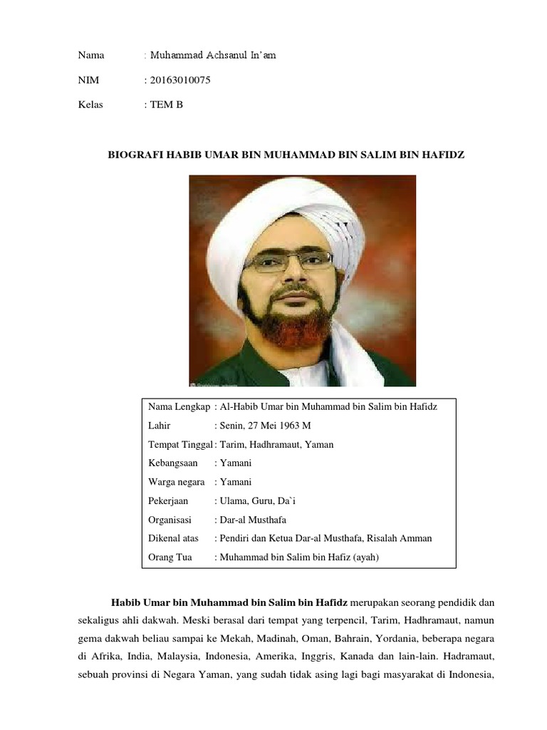 Biodata Lengkap Habib Umar Bin Hafidz