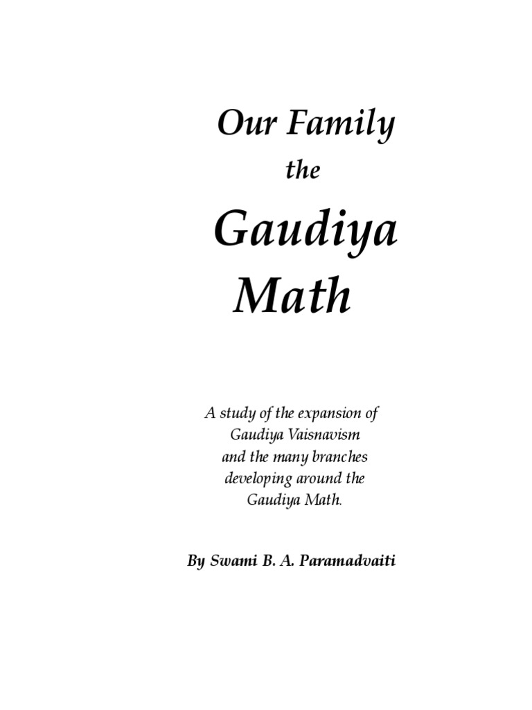 Our Family Gaudiya Math | PDF | Vaishnavism | Indian Religions