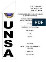 Derecho Empresarial en la UNSA Facultad de Ciencias Contables
