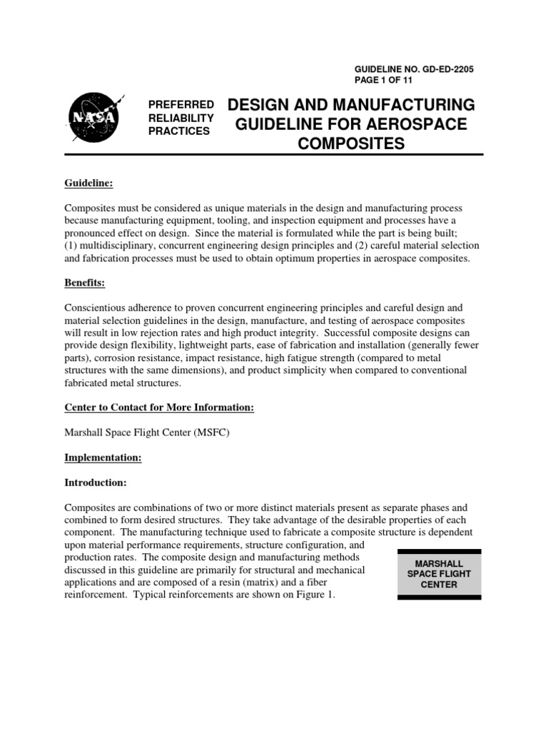 Design and Manufacturing Guideline For Aerospace Composites | PDF ...