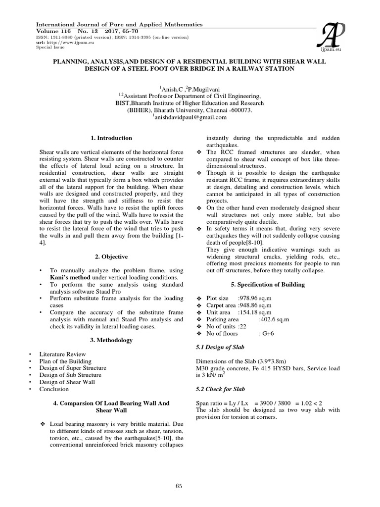 Shear Wall Design for Residential Building | PDF | Bending | Beam ...